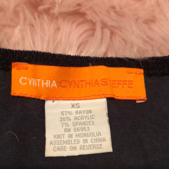 CYNTHIA STEFFE navy textural knit tank top - Picture 7 of 9